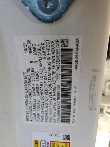 2022 HONDA CIVIC SPOR - 2HGFE2F51NH608723