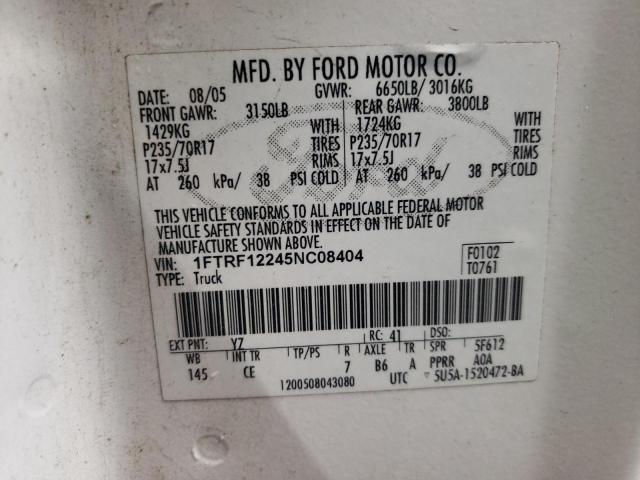 1FTRF12245NC08404 | 2005 Ford f150