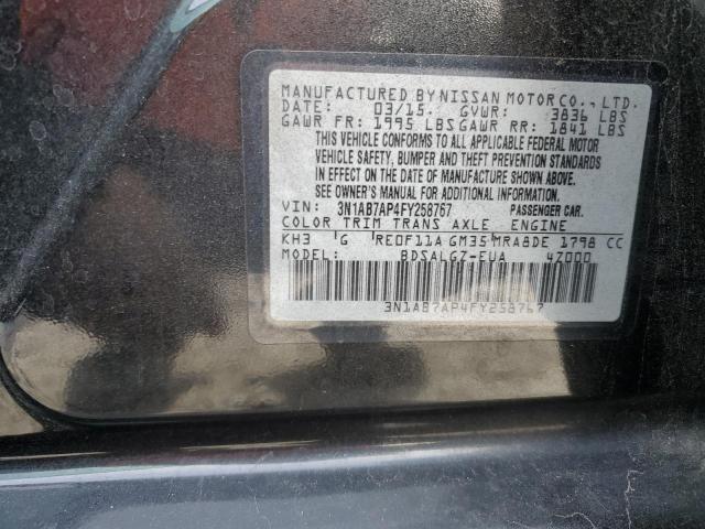 3N1AB7AP4FY258767 | 2015 Nissan sentra s