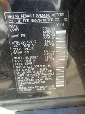 Image 12 of 2016 Nissan Rogue salvage vehicle - Lot #82355593 at Copart