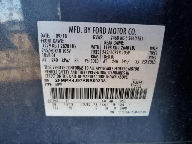 2FMPK4J97KBB09338 2019 FORD EDGE - Image 13