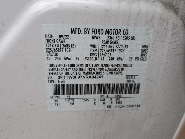 2022 FORD MAVERICK X - 3FTTW8F97NRA94241