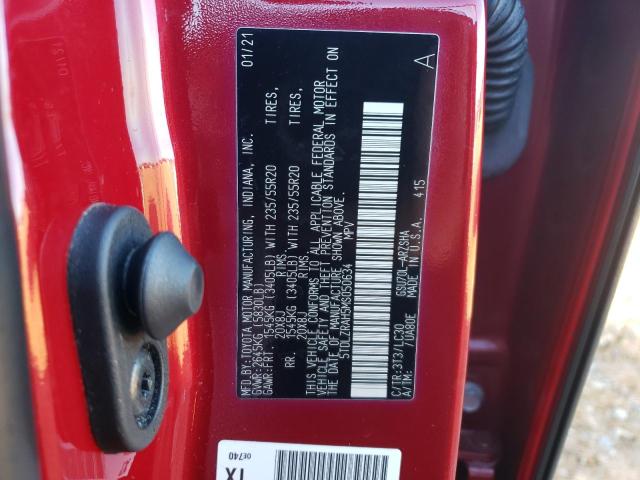 VIN 5TDLZRAH5MS050634 2021 Toyota Highlander, Xse no.12