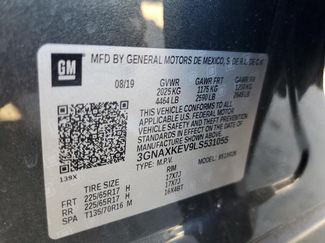 3GNAXKEV9LS531055 | 2020 CHEVROLET EQUINOX LT