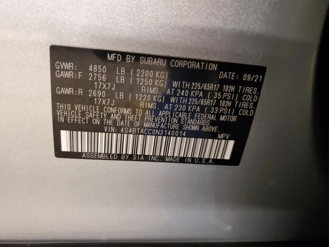 4S4BTACC0N3140014 | 2022 SUBARU OUTBACK PR