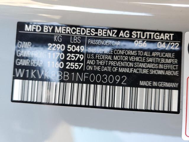 2022 MERCEDES-BENZ SL 63 AMG - W1KVK8BB1NF003092