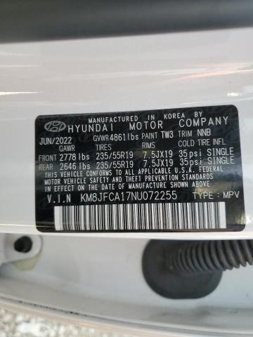 KM8JFCA17NU072255 | 2022 HYUNDAI TUCSON SEL