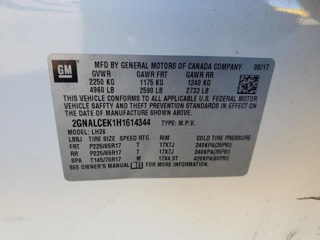 2017 CHEVROLET EQUINOX LT - 2GNALCEK1H1614344