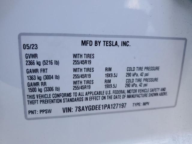 7SAYGDEE1PA127197 | 2023 TESLA MODEL Y