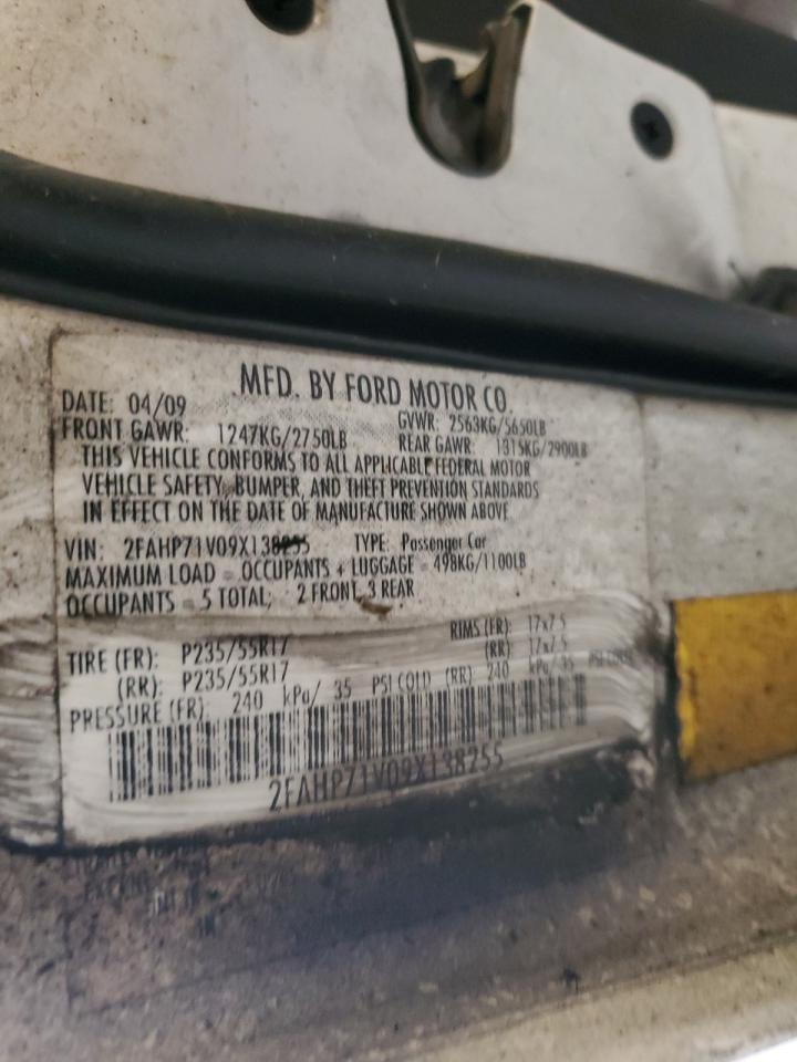 2FAHP71V09X138255 2009 Ford Crown Victoria Police Interceptor