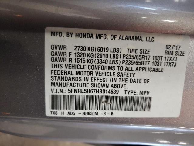 5FNRL5H67HB014639 | 2017 HONDA ODYSSEY EX