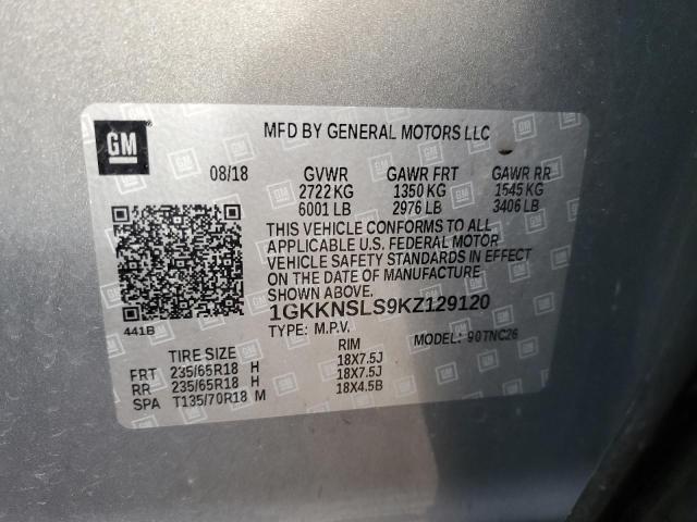 1GKKNSLS9KZ129120 | 2019 GMC ACADIA SLE