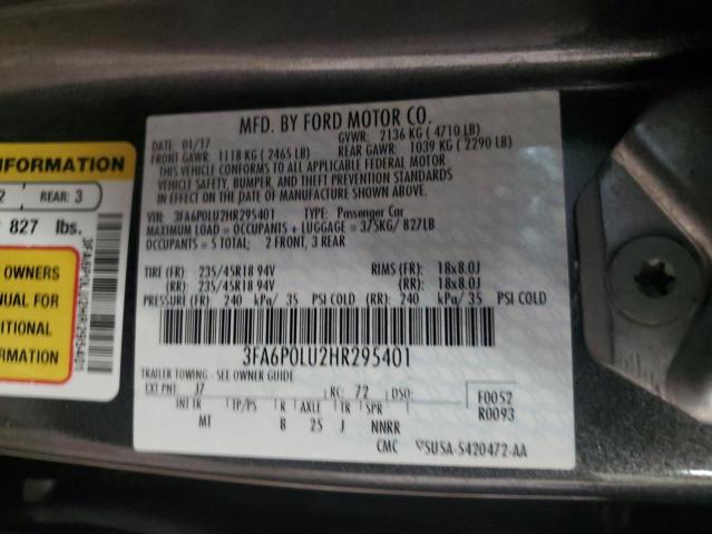 3FA6P0LU2HR295401 2017 FORD FUSION - Image 12