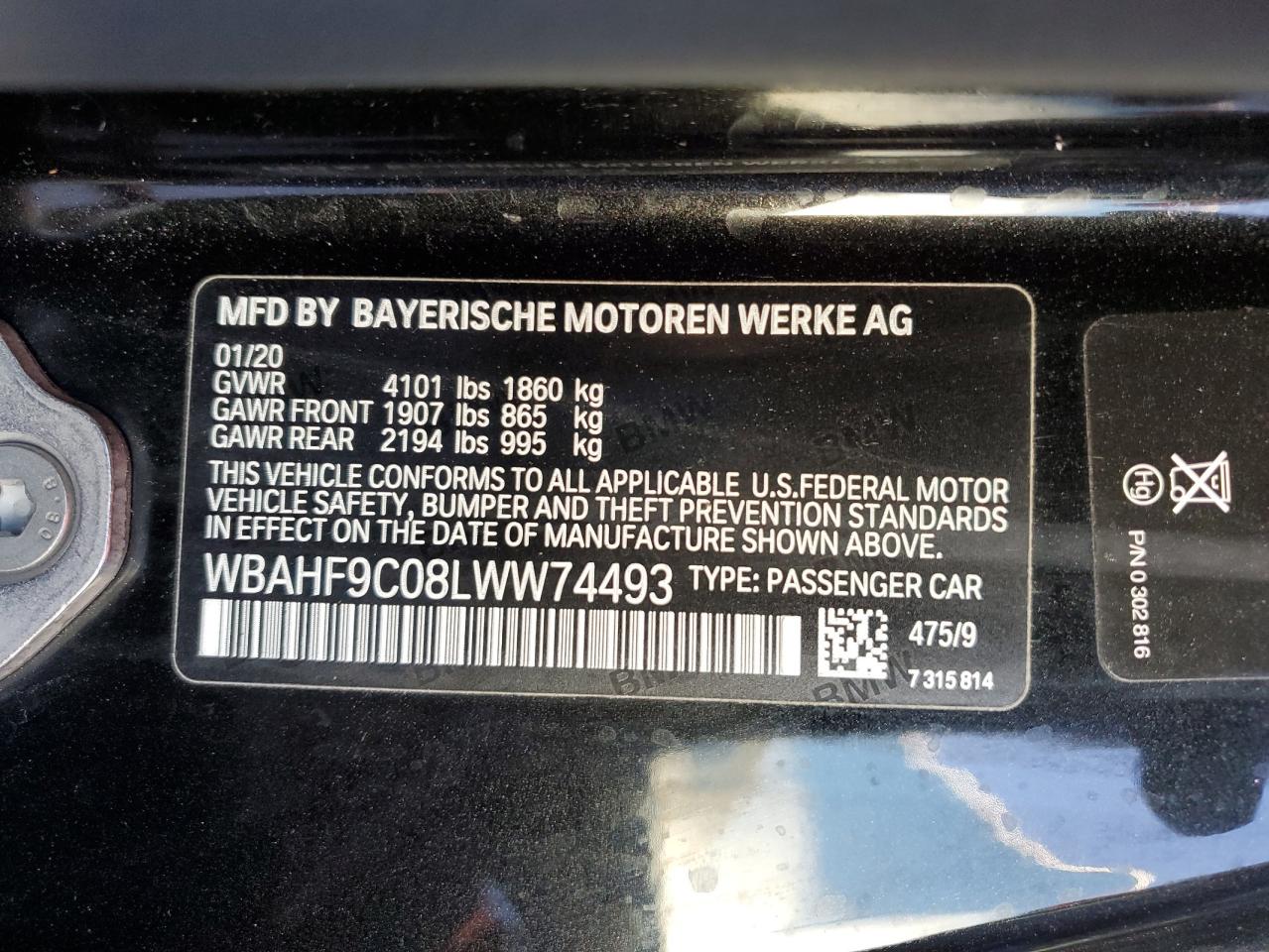 WBAHF9C08LWW74493 2020 BMW Z4 M40I