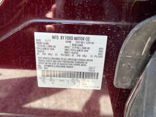 2FMPK3J90JBB18665 2018 Ford Edge Sel