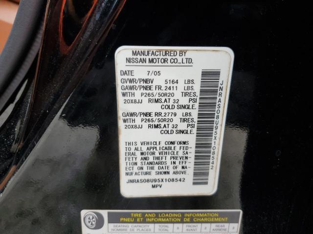 2005 Infiniti Fx35 VIN: JNRAS08U95X108542 Lot: 80647283