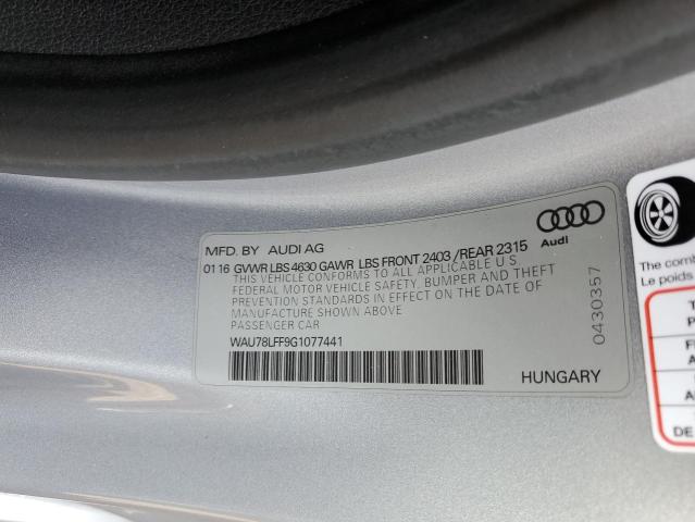 WAU78LFF9G1077441 | 2016 AUDI A3 PREMIUM