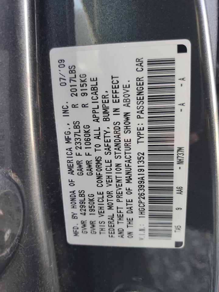 1HGCP26399A191352 2009 Honda Accord Lx