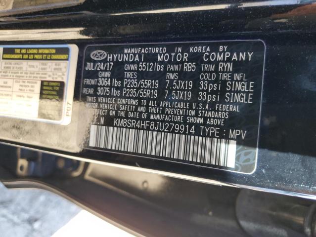 KM8SR4HF8JU279914 | 2018 HYUNDAI SANTA FE S