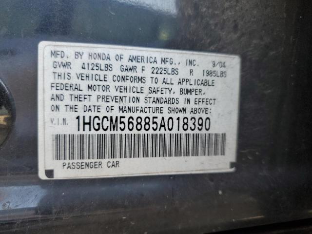 1HGCM56885A018390 | 2005 Honda accord ex