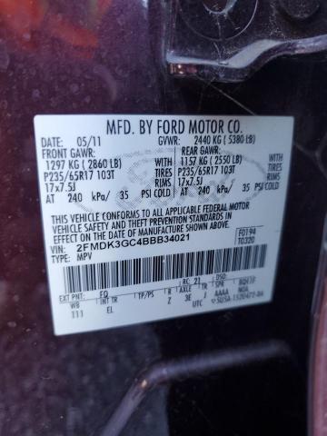 2FMDK3GC4BBB34021 | 2011 Ford edge se