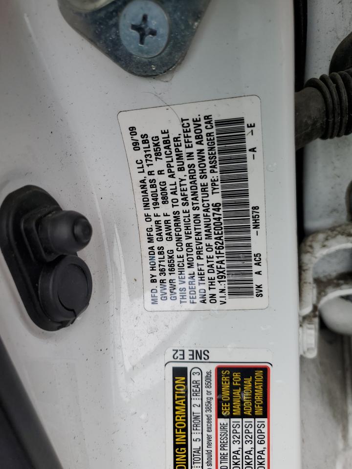 19XFA1F62AE004746 2010 Honda Civic Lx-S