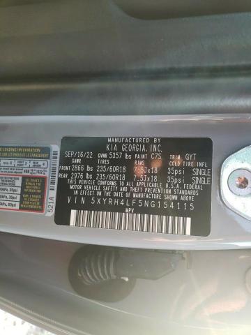 2022 KIA SORENTO EX - 5XYRH4LF5NG154115