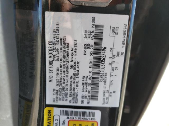 2019 LINCOLN MKZ RESERV - 3LN6L5LU5KR627496