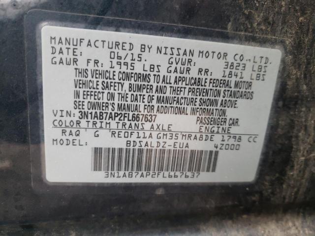 3N1AB7AP2FL667637 | 2015 NISSAN SENTRA S