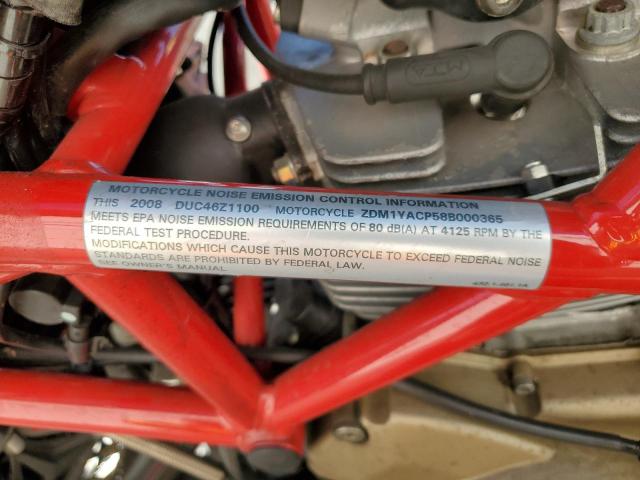 2008 DUCATI HYPERMOTAR ZDM1YACP58B000365