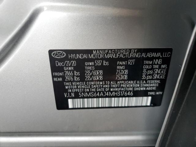 5NMS64AJ4MH317646 | 2021 HYUNDAI SANTA FE S