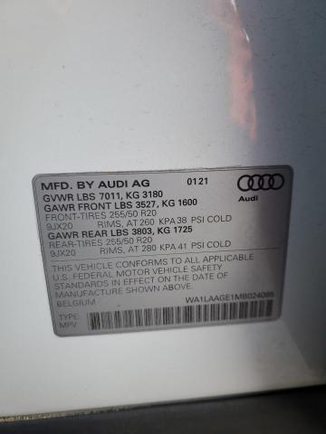 WA1LAAGE1MB024085 | 2021 AUDI E-TRON PRE