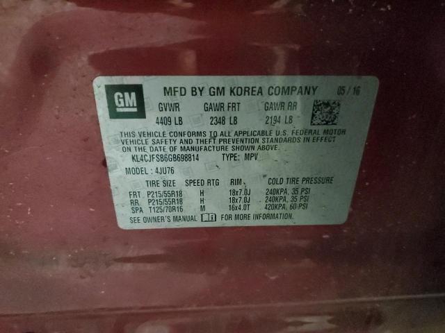 2016 BUICK ENCORE CON - KL4CJFSB6GB698814