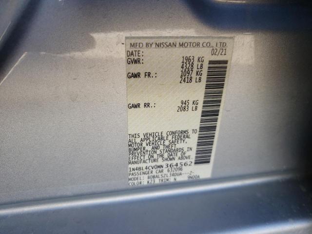 1N4BL4CV0MN364562 | 2021 NISSAN ALTIMA SR