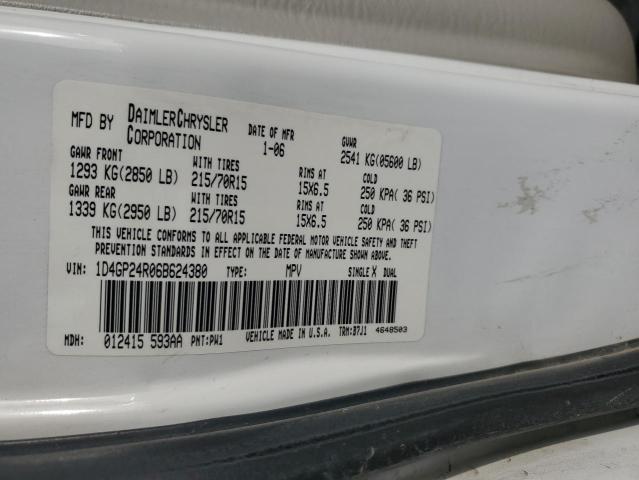 2006 Dodge Grand Caravan Se VIN: 1D4GP24R06B624380 Lot: 80352443