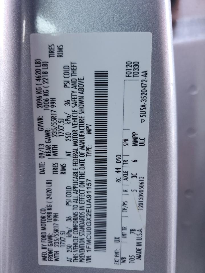 1FMCU0GX2EUA91157 2014 Ford Escape Se