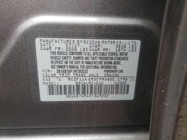 3N1AB7AP1HY369232 | 2017 NISSAN SENTRA S