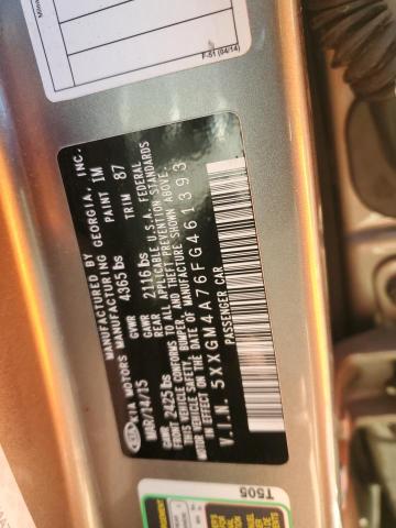 Image 12 of 2015 Kia Optima salvage vehicle - Lot #82401033 at Copart