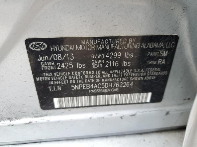 2013 Hyundai Sonata Gls VIN: 5NPEB4AC5DH762264 Lot: 81039633