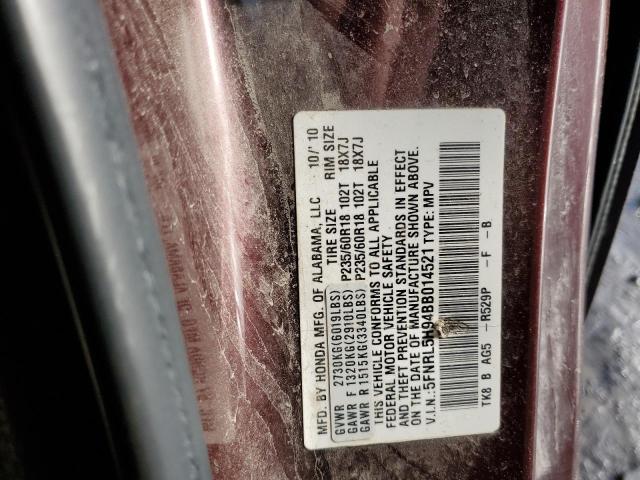 Image 13 of 2011 Honda Odyssey salvage vehicle - Lot #82220343 at Copart