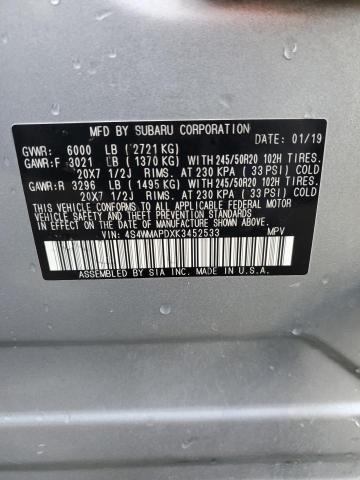 4S4WMAPDXK3452533 | 2019 SUBARU ASCENT LIM