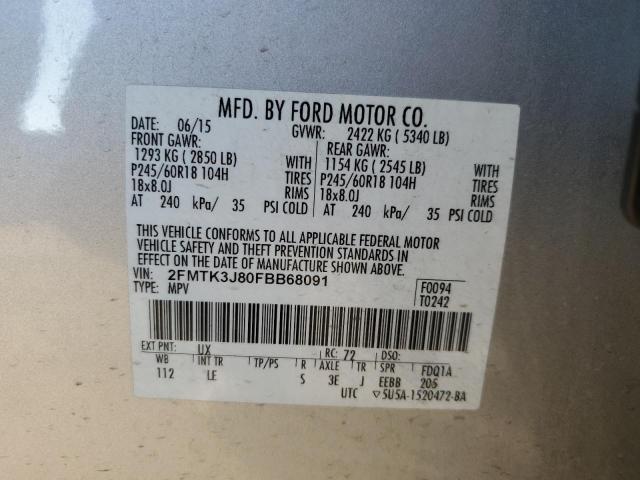 2FMTK3J80FBB68091 | 2015 FORD EDGE SEL