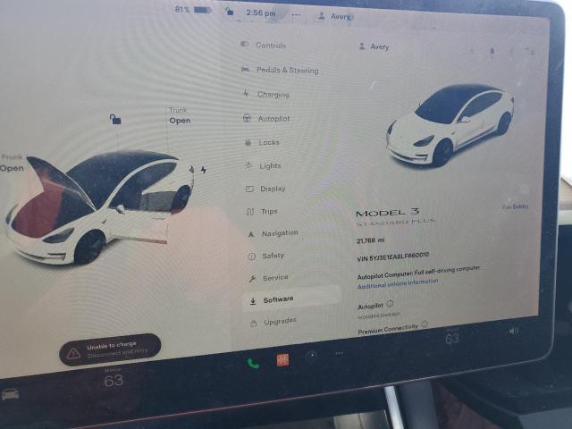 5YJ3E1EA8LF660010 | 2020 Tesla model 3