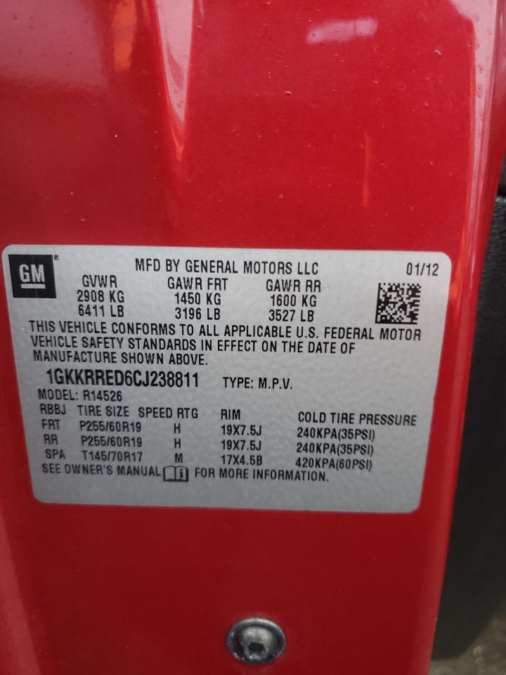 1GKKRRED6CJ238811 2012 GMC Acadia Slt-1