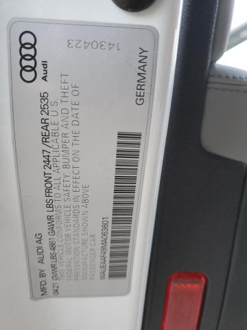 WAUEAAF49MA063601 | 2021 AUDI A4 PREMIUM