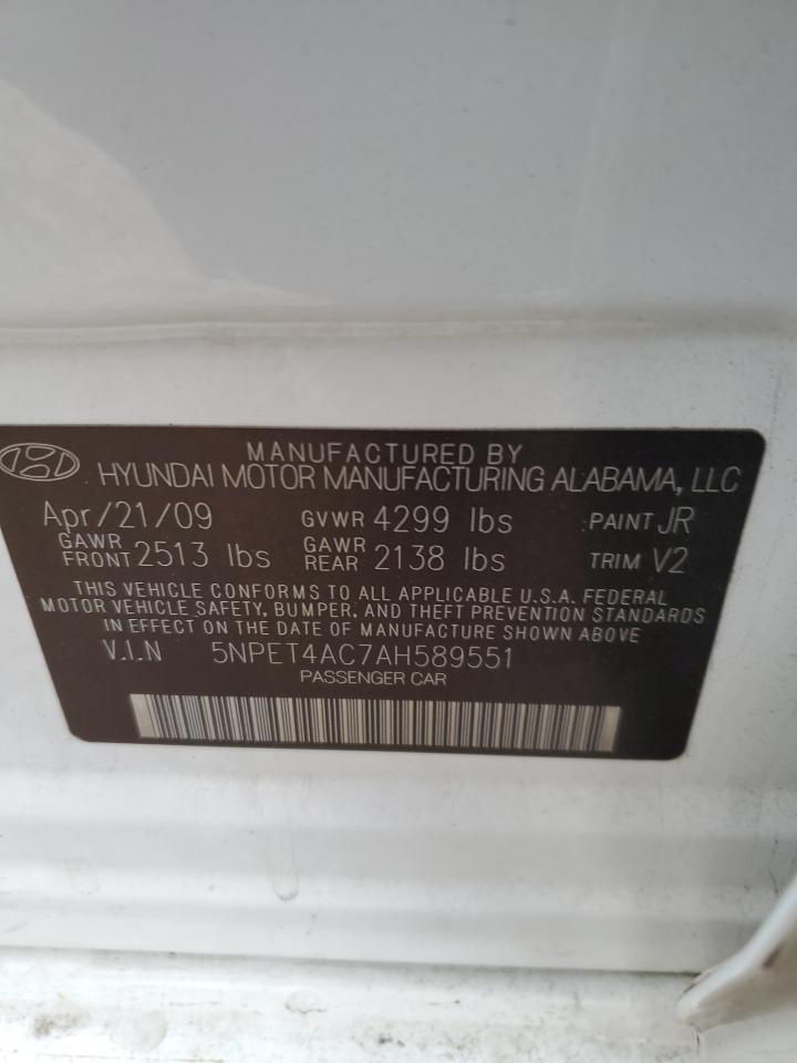 5NPET4AC7AH589551 2010 Hyundai Sonata Gls