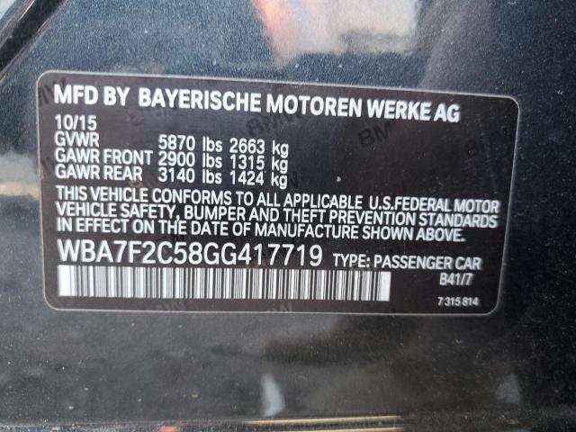 VIN WBA7F2C58GG417719 2016 BMW 7 Series, 750 XI no.12