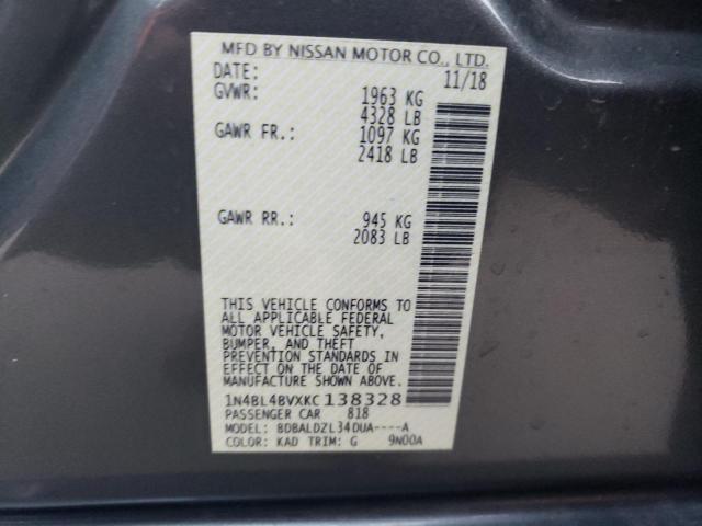 1N4BL4BVXKC138328 | 2019 NISSAN ALTIMA S