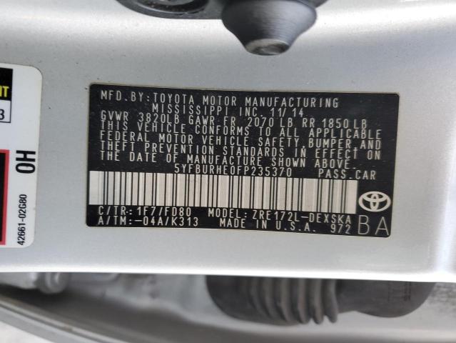 5YFBURHE0FP235370 | 2015 Toyota corolla l