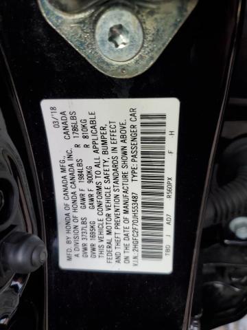 2HGFC2F70JH553487 | 2018 HONDA CIVIC EX